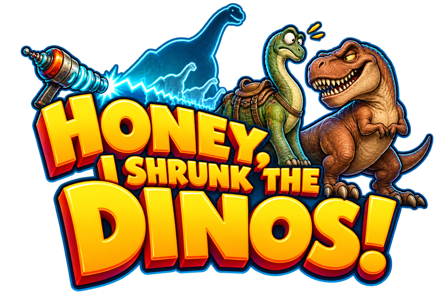 Honey I Shrunk the Dinos illustrated logo